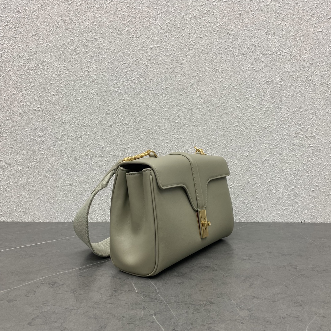 Celine Teen Soft 16 Smooth Calfskin Shoulder Bag Grey 196853